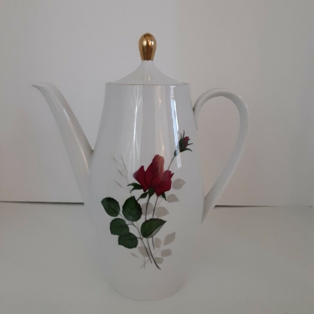 Vintage Seltmann Weiden K Porcelain Rose Stem Tea Pot Gorgeous